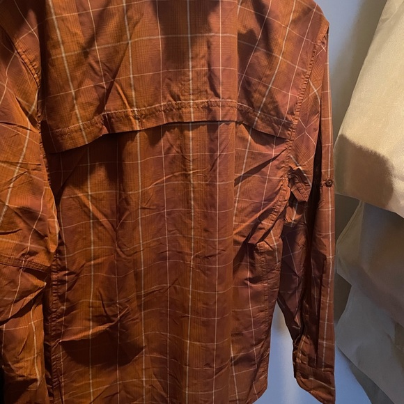 NWT REI Sahara Solid Long-Sleeve Shirt - Men's in Summit Plaid Nutmeg - Picture 5 of 5